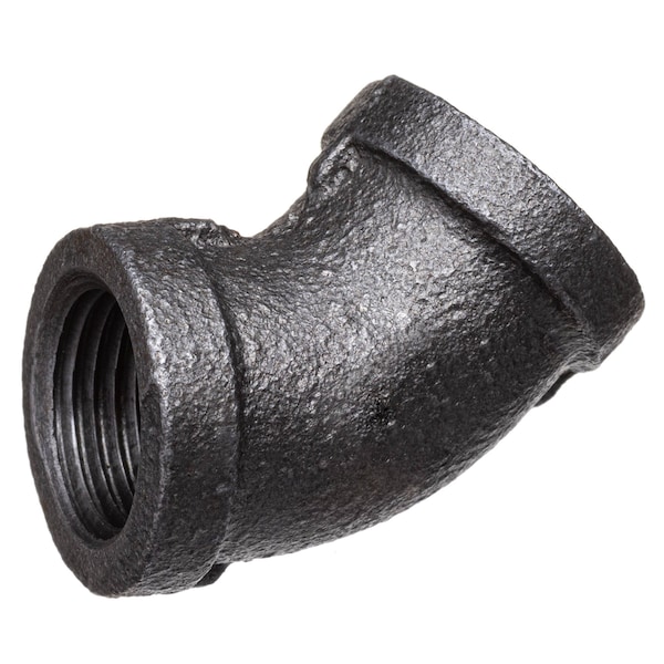 Usa Industrials 45 Degree Elbow Black-Coated Malleable Iron Pipe Fittings, 1-1/2" Pipe ZUSA-PF-16035 - main